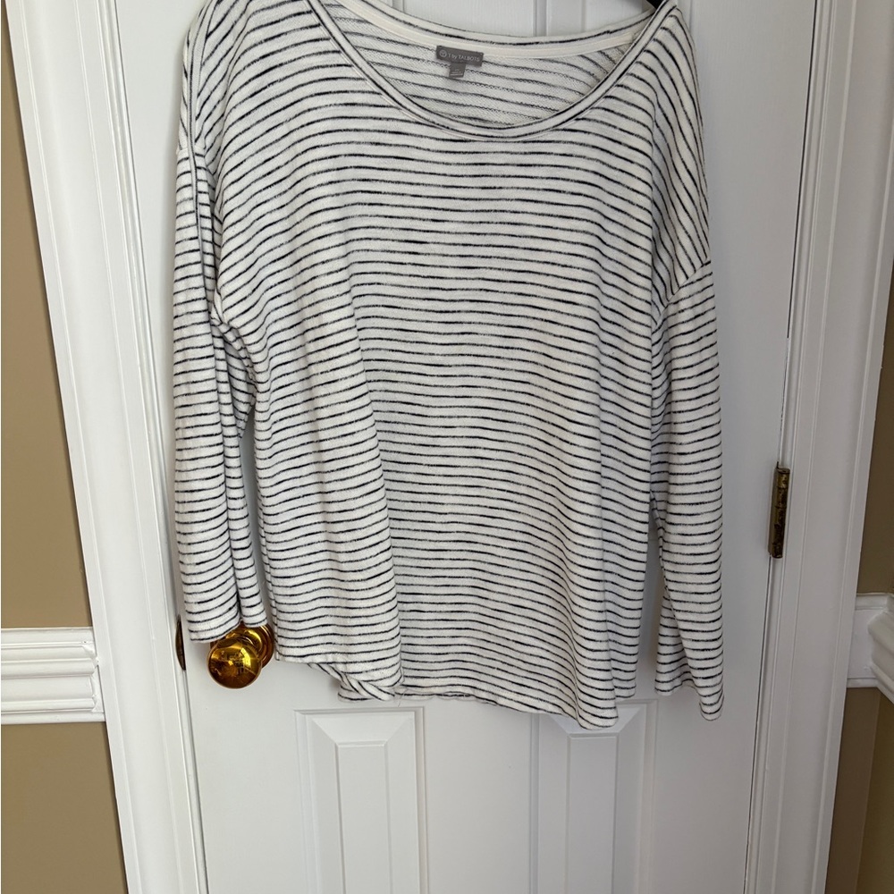 Talbots and Striped White and Black tunic top size 1X